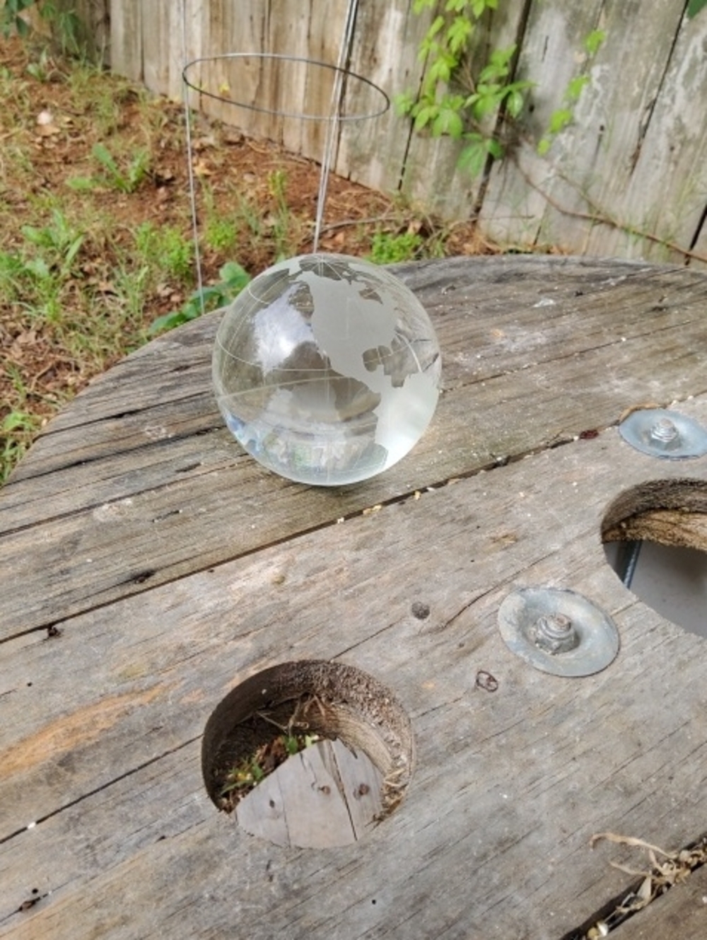 Vintage Clear Frosted Glass Paperweight.